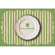 Tovaglietta Americana Sagomata a Righe Buon Appetito Verde 44x30 cm - immagine 1