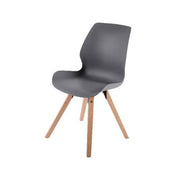 SEDIA DA ESTERNO GRIGIA 47X56X87 CM GAMBE IN LEGNO