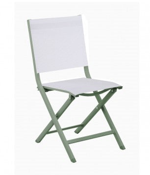 SEDIA PIEGHEVOLE THEMA MANDORLA VERDE E BIANCO PERLA