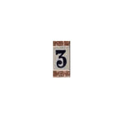 NUMERO DIPINTO 3 IN MATERIALE CERAMICO
