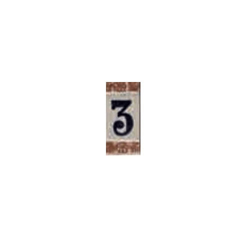 NUMERO DIPINTO 3 IN MATERIALE CERAMICO