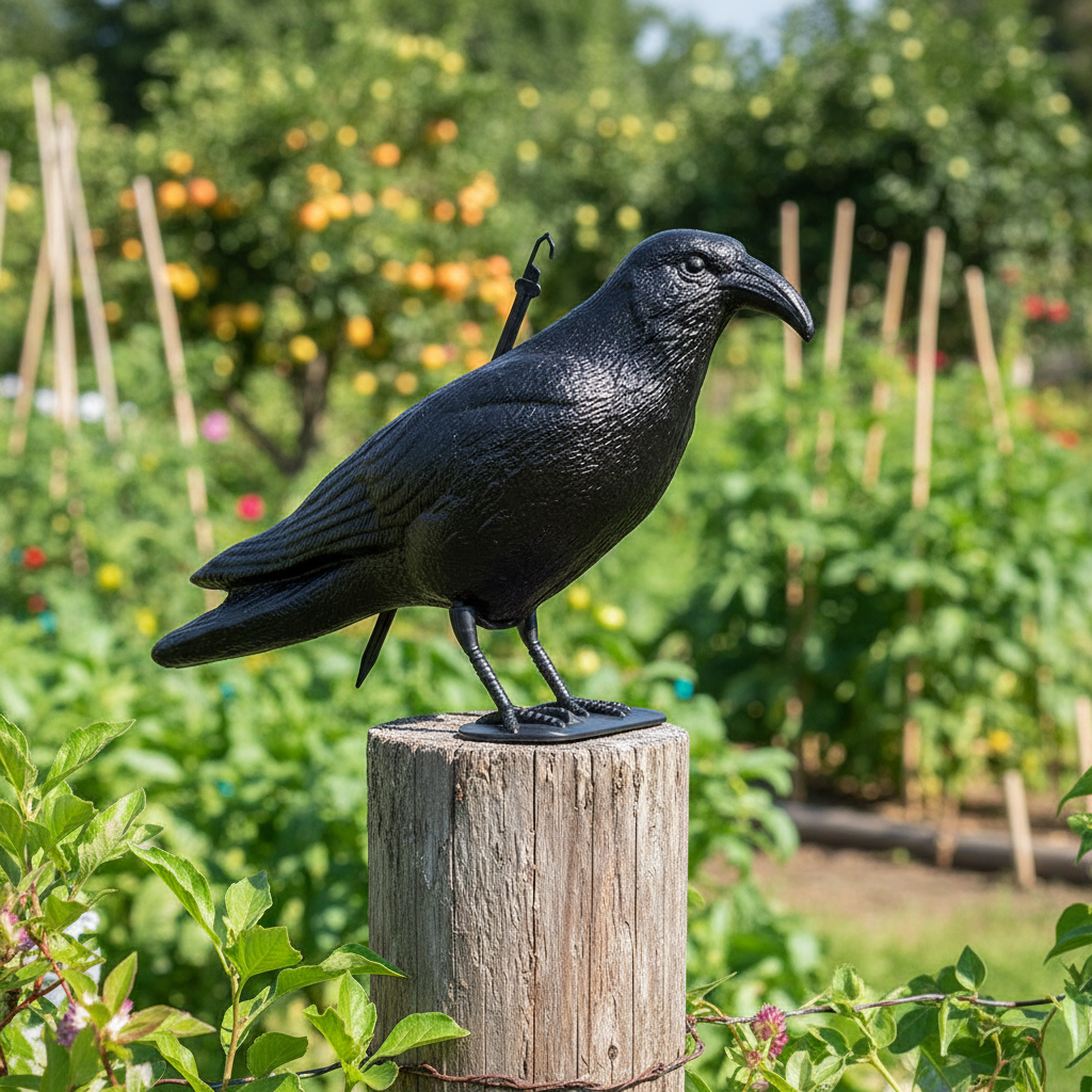 STATUA SPAVENTAPASSERI CORVO 35CM