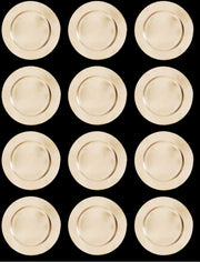 12 SOTTOPIATTI CIRCOLARI LISCIO ORO 33CM