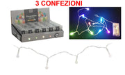 OFFERTA 3 CONFEZIONI 10 LED A BATTERIA GIOCO DI LUCE MULTICOLOR