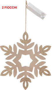 OFFERTA 2 FIOCCHI DI NEVE APPENDIBILI NATURAL 20CM