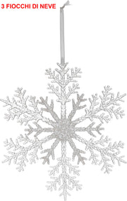 OFFERTA 3 FIOCCHI DI NEVE APPENDIBILI 26CM