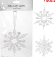 OFFERTA 3 FIOCCHI DI NEVE APPENDIBILI 15CM ASSORTITI