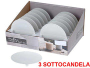 OFFERTA 3 SOTTOCANDELA METALLO BIANCO 12CM