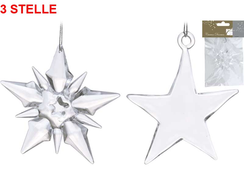 OFFERTA 3 PENDENTI STELLA 10CM ASSORTITO