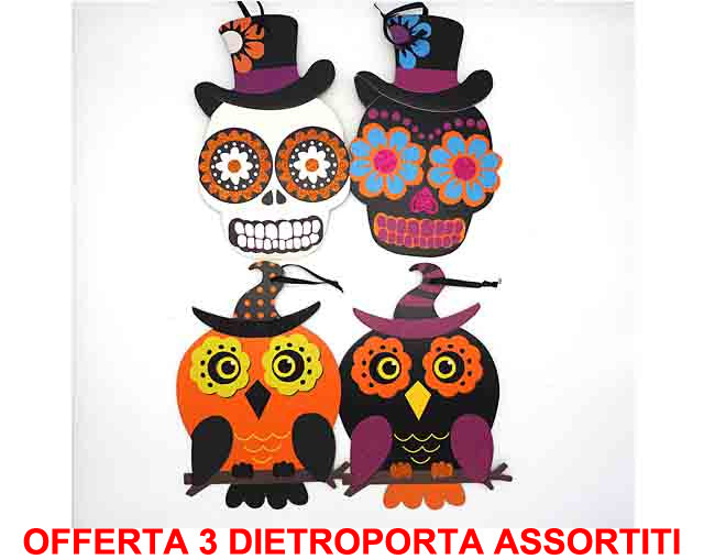 OFFERTA 3 DIETROPORTA DI HALLOWEEN 29X20CM ASSORTITI