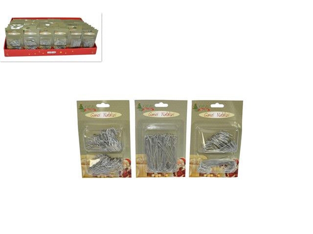 OFFERTA 5 CONFEZIONI DI GANCI METALLO ARGENTO PER APPENDERE LE PALLINE ASSORTITI