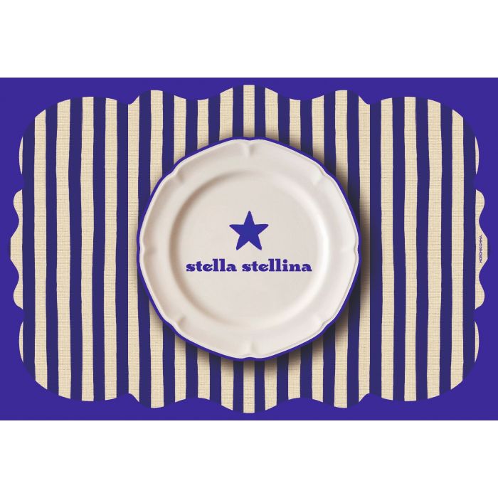 Tovaglietta Sagomata a Righe Blu Stella Stellina 44x30 cm - immagine 1