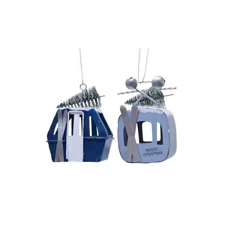 SET 1 DECORAZIONE CABINE SKILIFT H9.5CM IN METALLO COLORE ASSORTITO