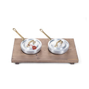 SET 2 PADELLINE TÊTE-À-TÊTE 12CM + VASSOIO ABETE
