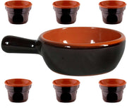 SET BAGNA CAUDA CASSERUOLA 21CM IN CERAMICA AD UN MANICO + 6 FORNELLI