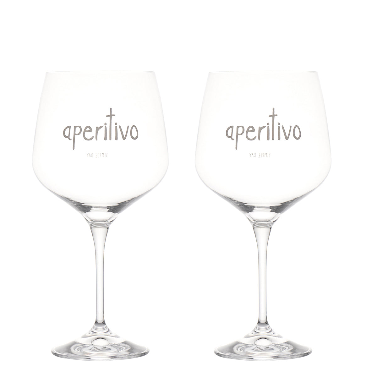 Set 2 calici cocktail Aperitivo 82cl Altezza 21cm x D11cm decoro bianco Simple Day