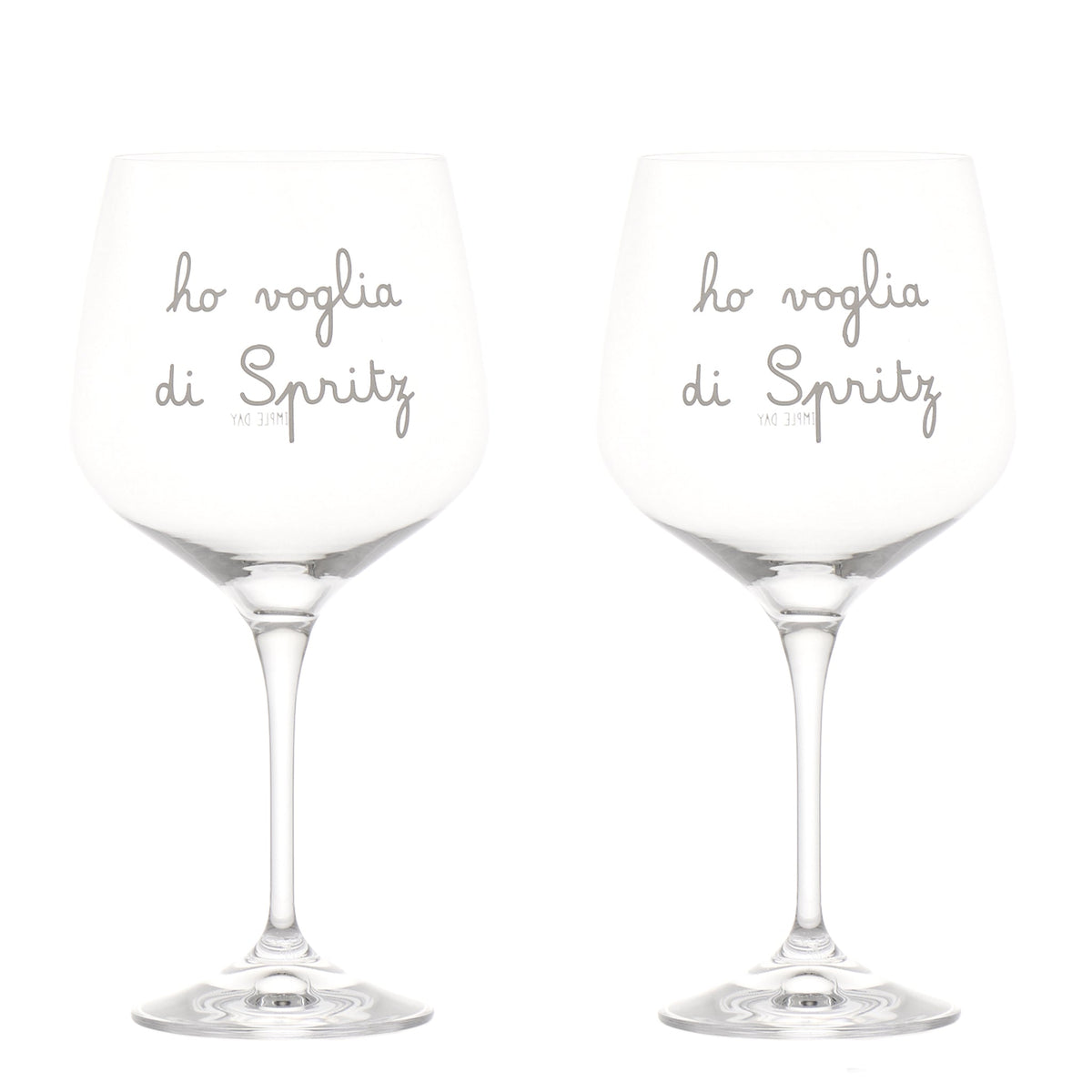 Set 2 Calici Cocktail Ho voglia di spritz 82cl Decorazione Bianca Simple Day