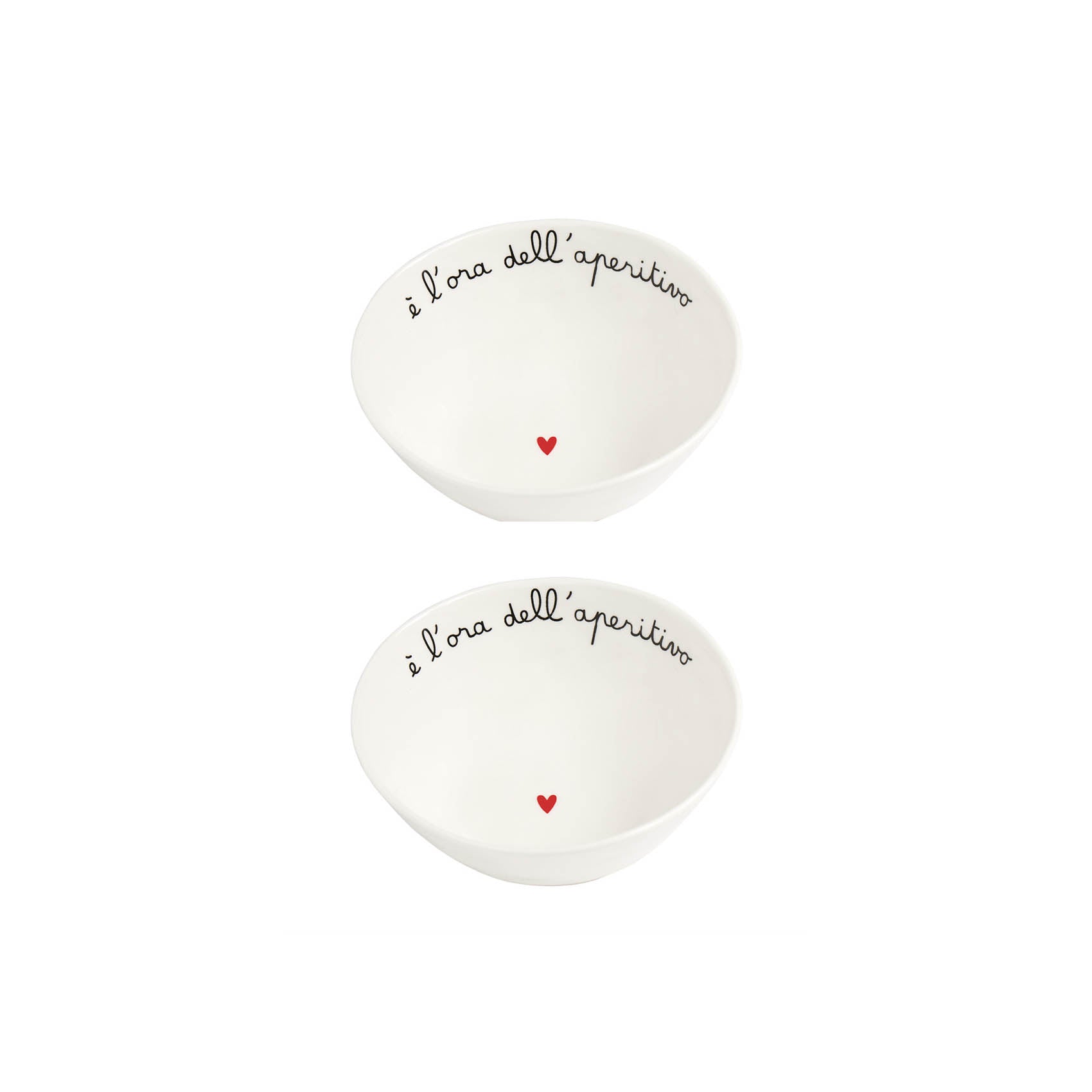 Set 2 coppette "È l'Ora dell'Aperitivo" 15.5x6.3cm