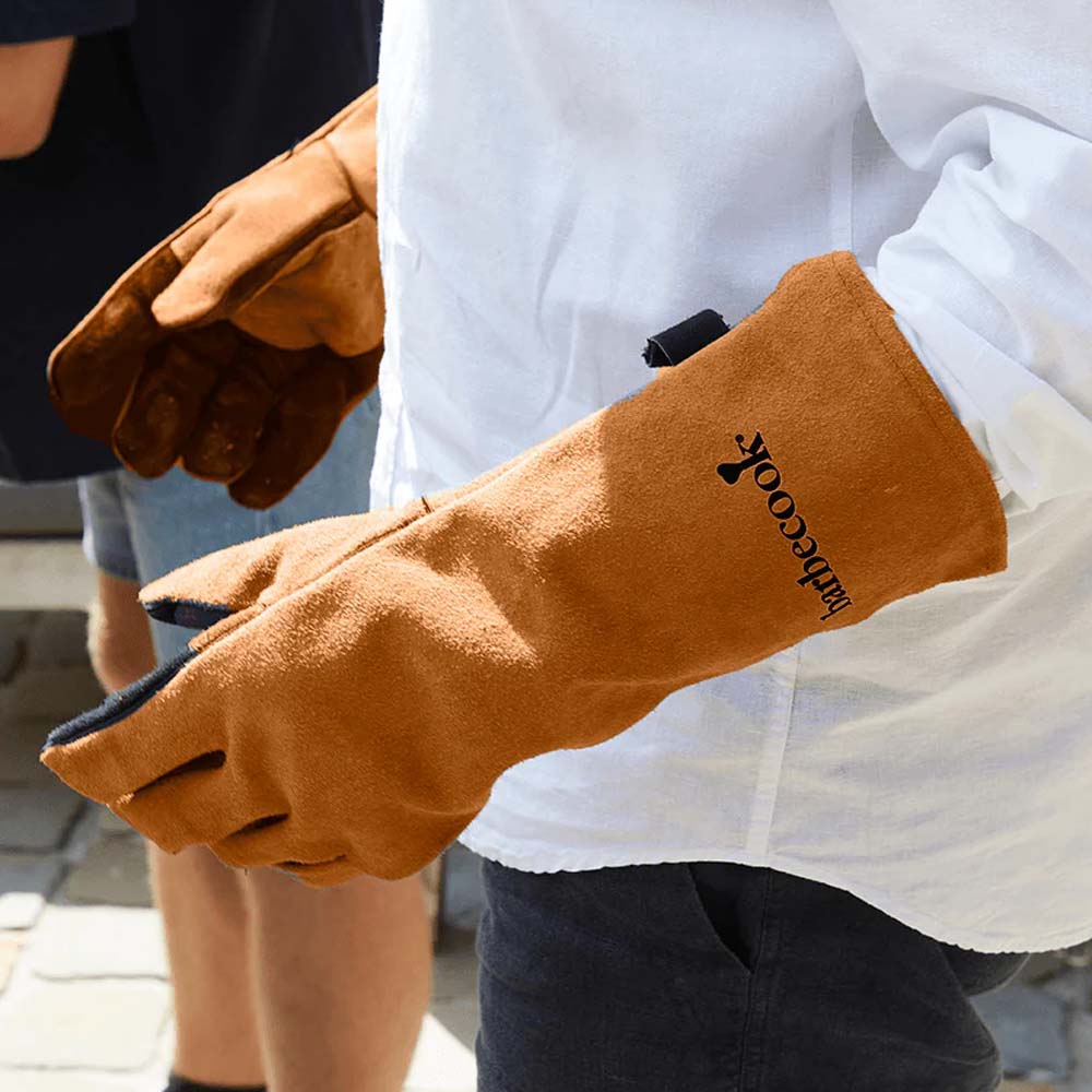 SET 2 GUANTI IN PELLE MORBIDA PER BARBECUE