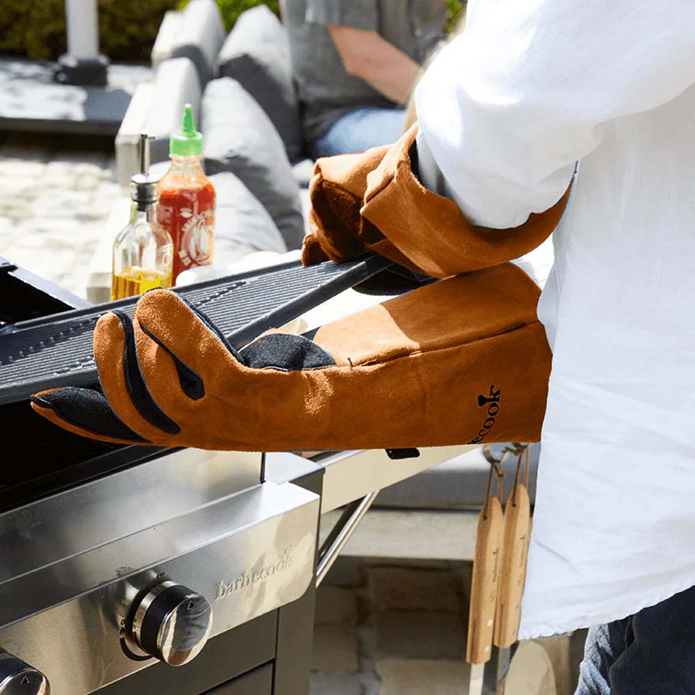 SET 2 GUANTI IN PELLE MORBIDA PER BARBECUE