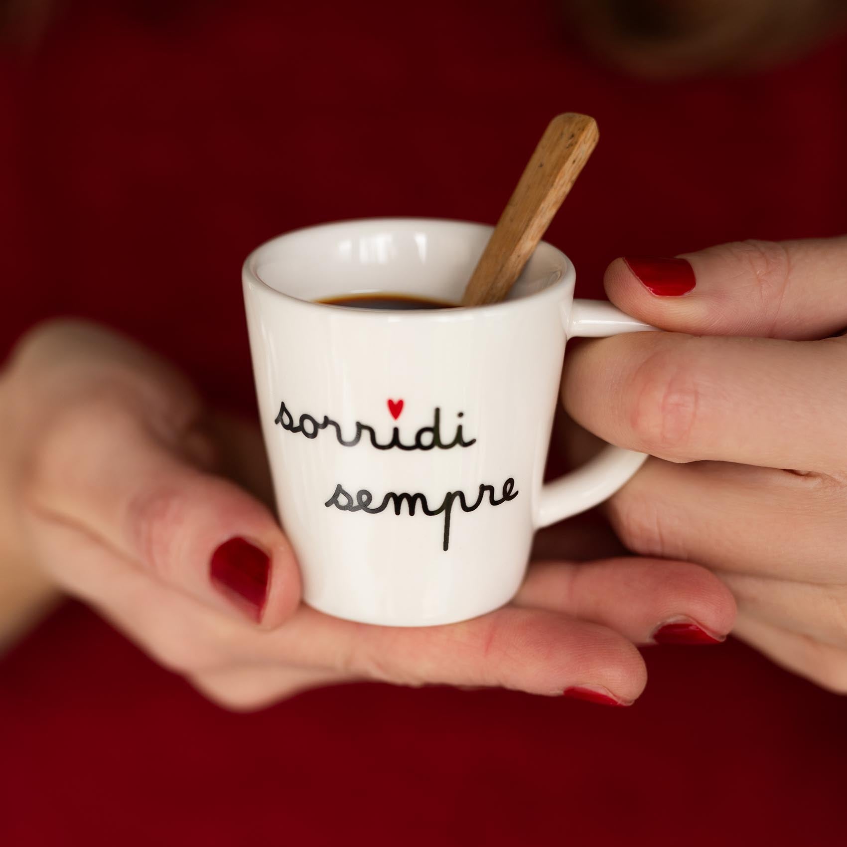 Set 2 Tazzine Espresso Sorridi Sempre D 5.5cm H 6cm 100ml SIMPLE DAY