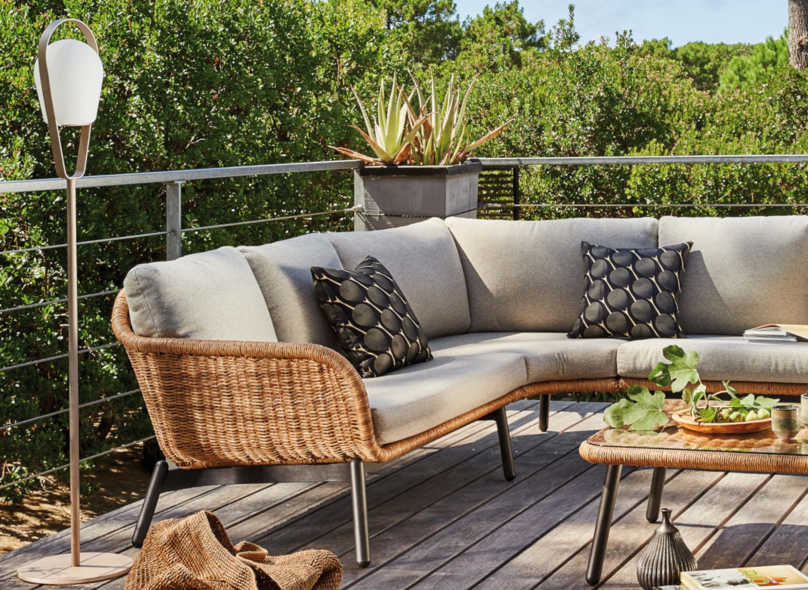 SET SALOTTO PANORAMICO TORNADO +TAVOLINO TORNADO GRAFITE E BEIGE