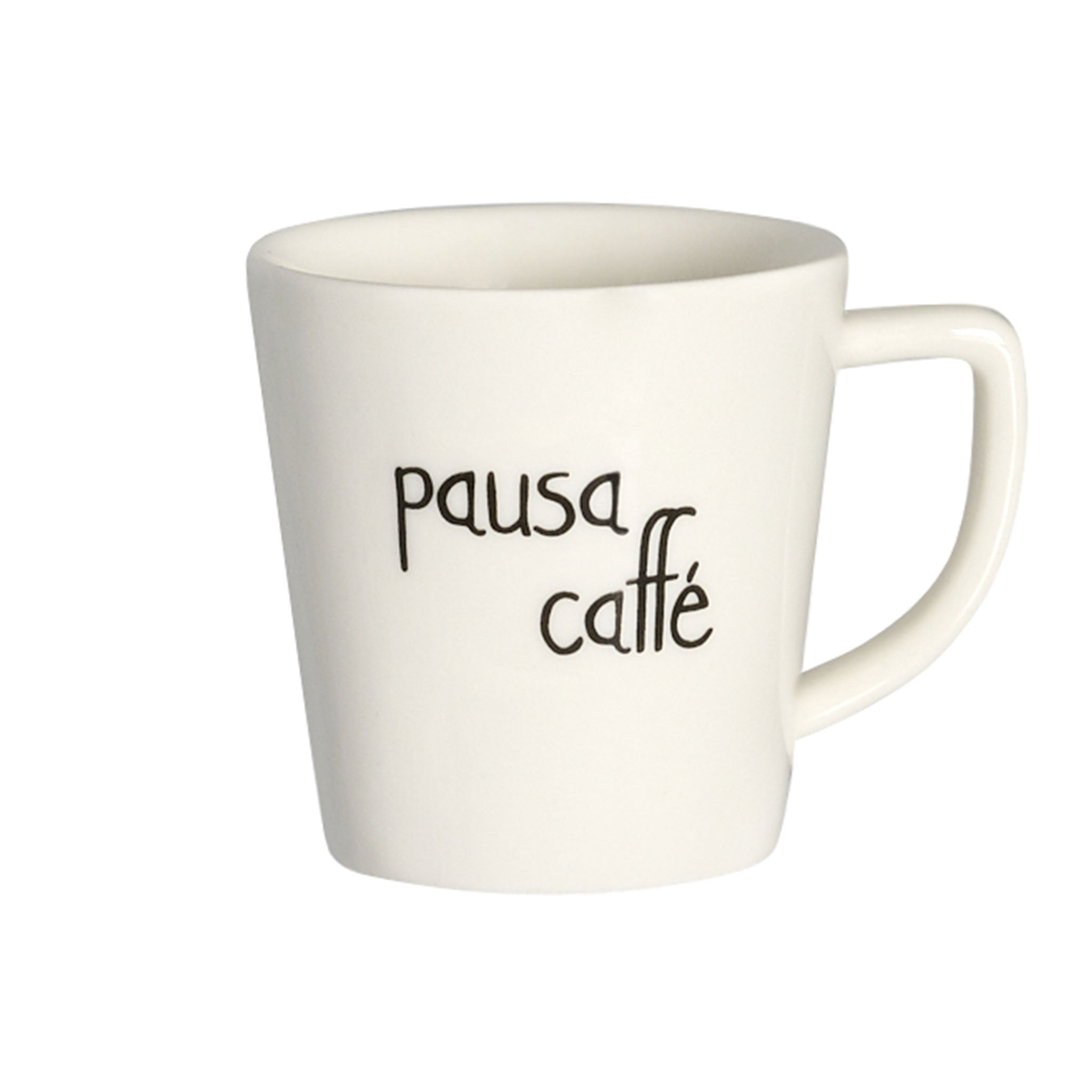 Set 2 Tazzine Espresso D5.5cm H6cm 100ml Bianco con scritta nera Simple Day