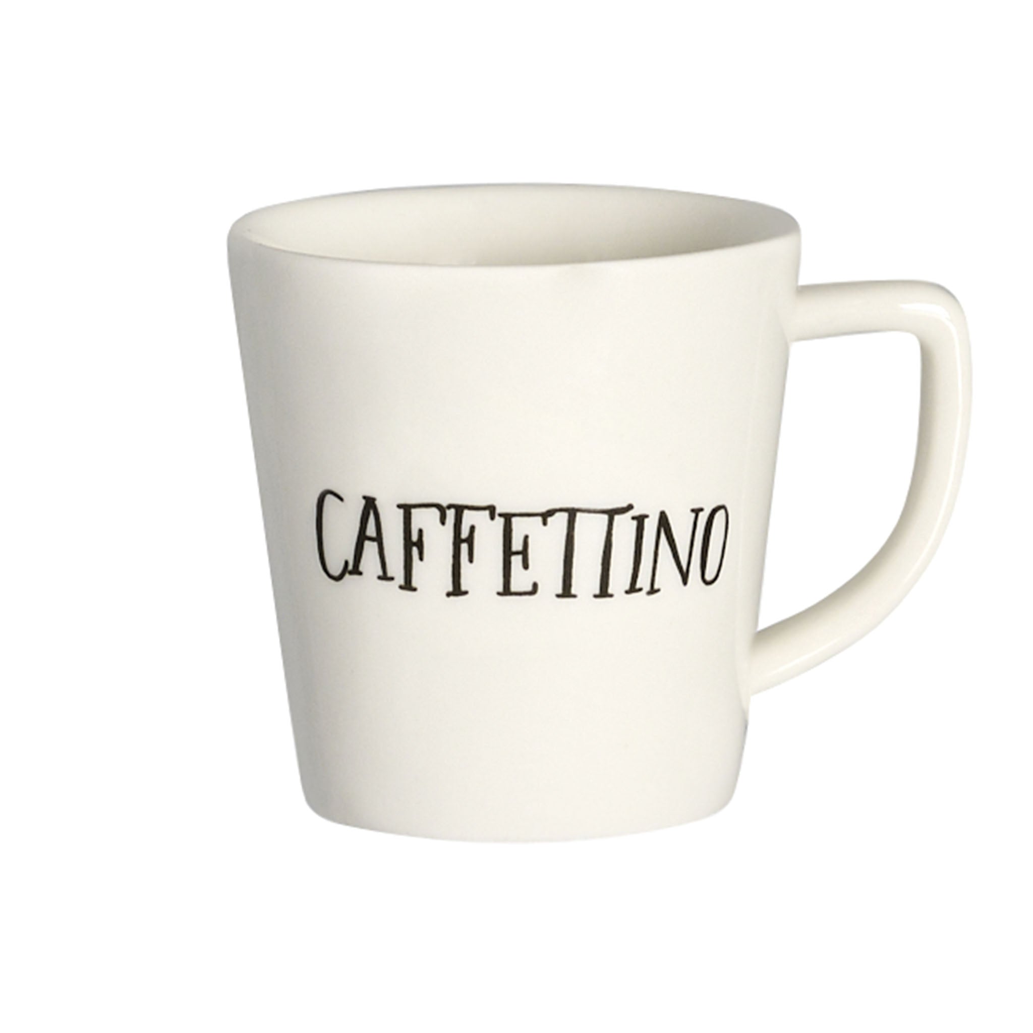 Set 2 tazzine espresso Caffettino D 5,5 H 6 cm 100ml Bianco con scritta nera Simple Day