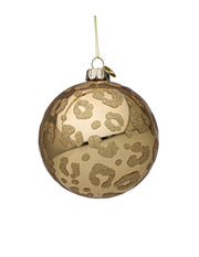 PALLINA DI NATALE IN VETRO MACULATA ORO 8CM