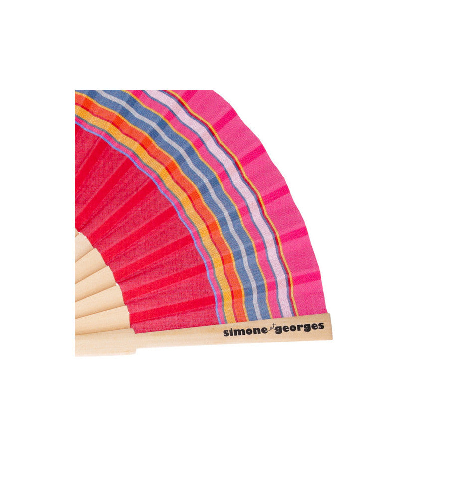 VENTAGLIO COTONE E LEGNO ROSSO PHILIPPINE 23X3CM