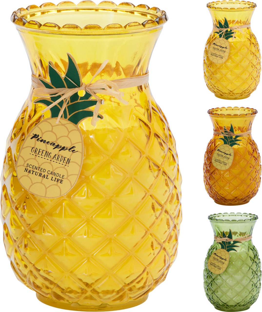 Candela Profumata in Vetro Ananas 120g Modello Assortito PERAGA HOME