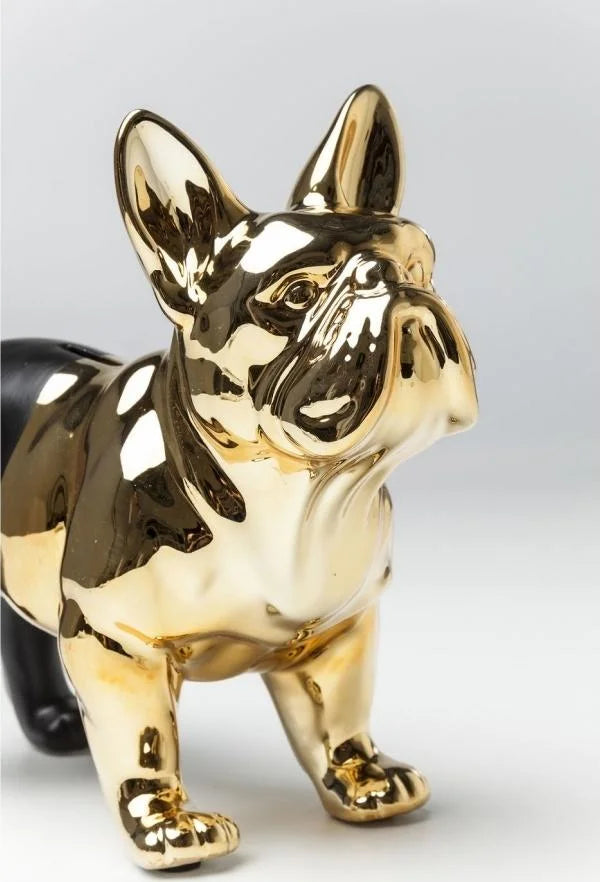 SALVADANAIO BULLDOG ORO/NERO