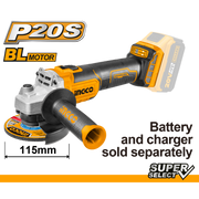 SMERIGLIATRICE ANGOLARE 115MM BATTERIA AL LITIO 20V NUDA BRUSHLESS