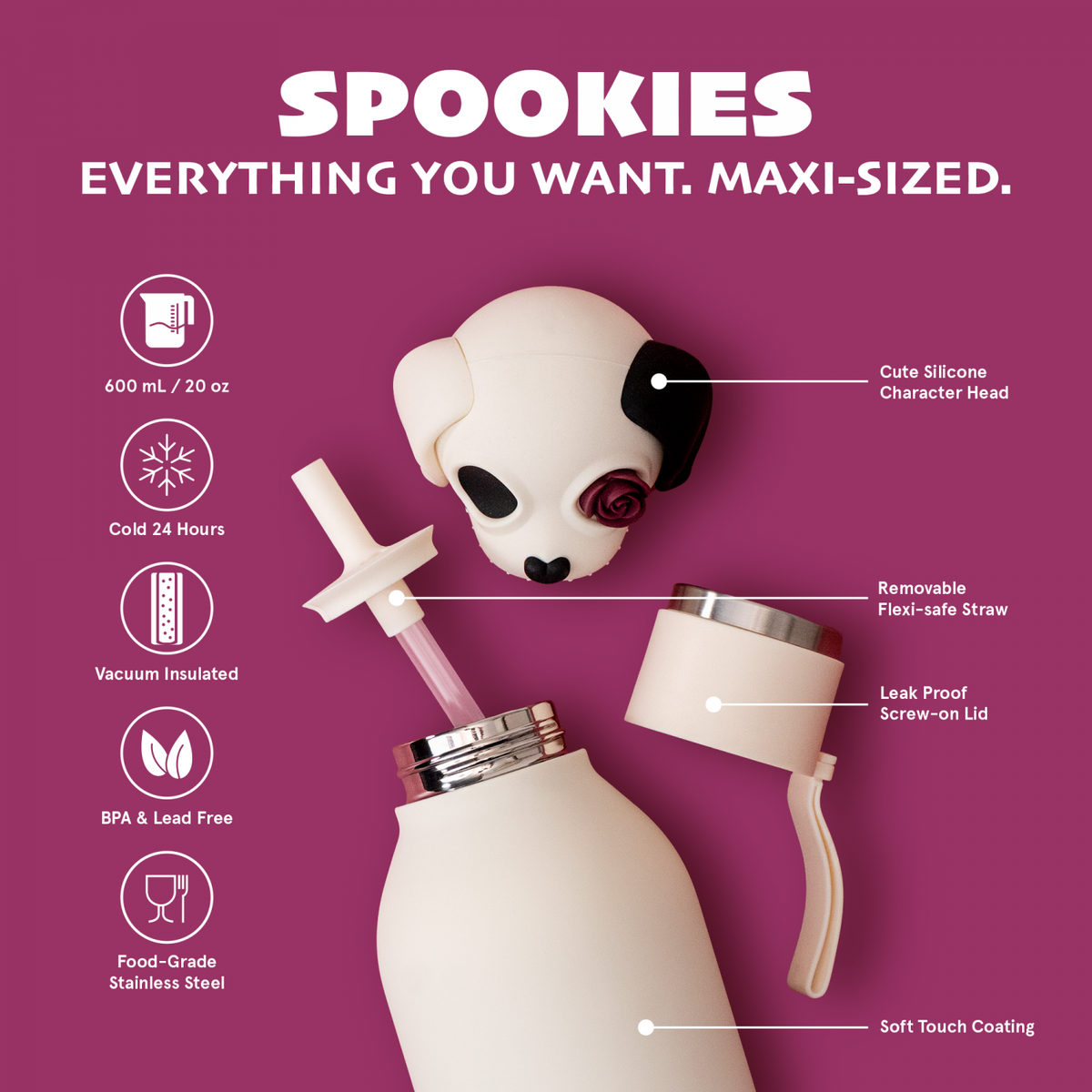 Borraccia Termica Cane Spookie The Undead Dog 600ml - immagine 2