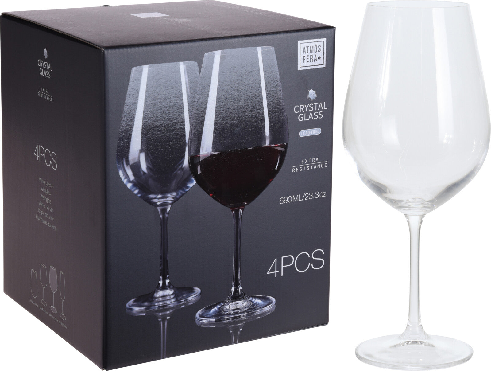 SET 4 CALICI DA VINO IN CRISTALLO 690ML