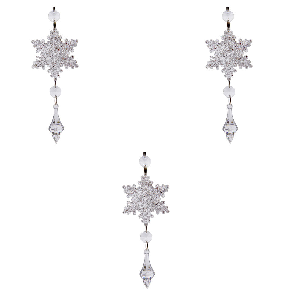 OFFERTA 3 STELLE NATALIZIE DA APPENDERE ARGENTO 17CM