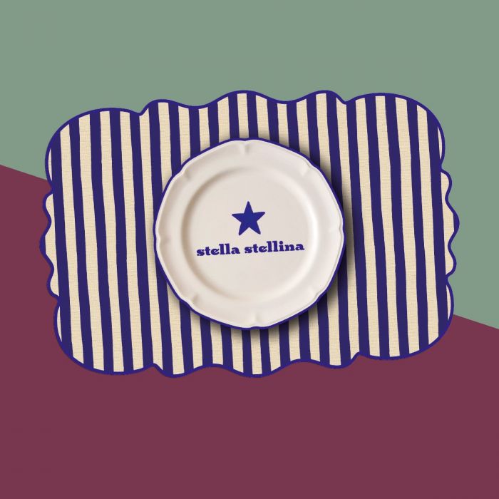 Tovaglietta Sagomata a Righe Blu Stella Stellina 44x30 cm - immagine 3