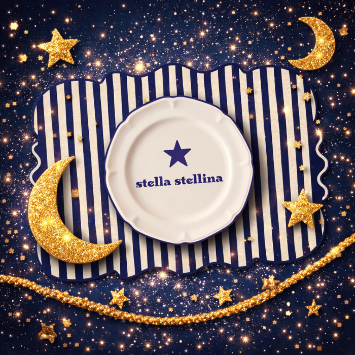 Tovaglietta Sagomata a Righe Blu Stella Stellina 44x30 cm - immagine 2