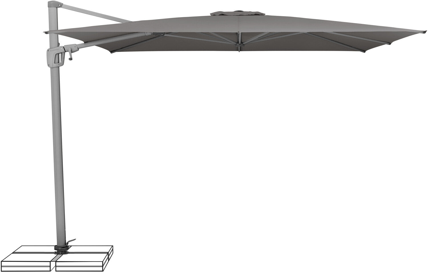 FLEX-DACHSCHIRM 210X150 MITTELSTANGE FROSTGRÜN