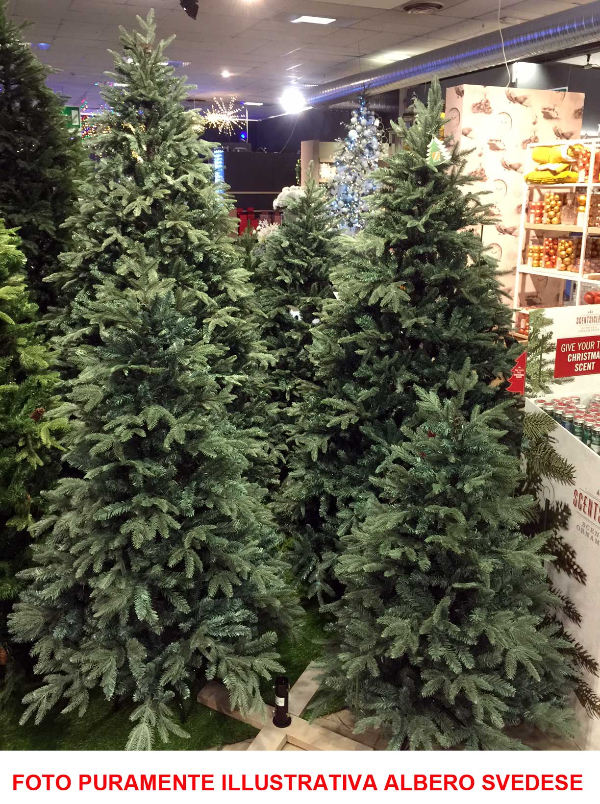 ALBERO DI NATALE SVEDESE 210CM ARGENTATO