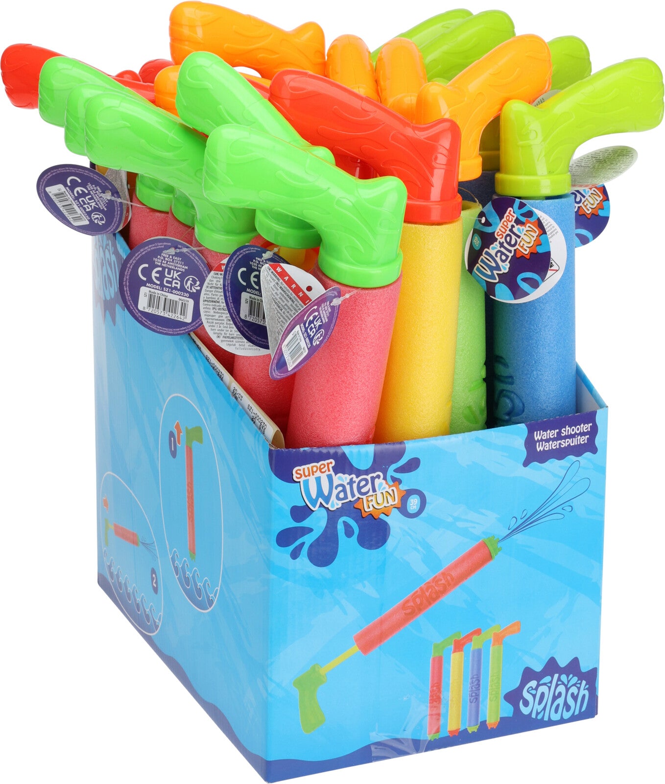 PISTOLA A SPRUZZO D'ACQUA 39X5CM PER BAMBINI COLORE ASSORTITO