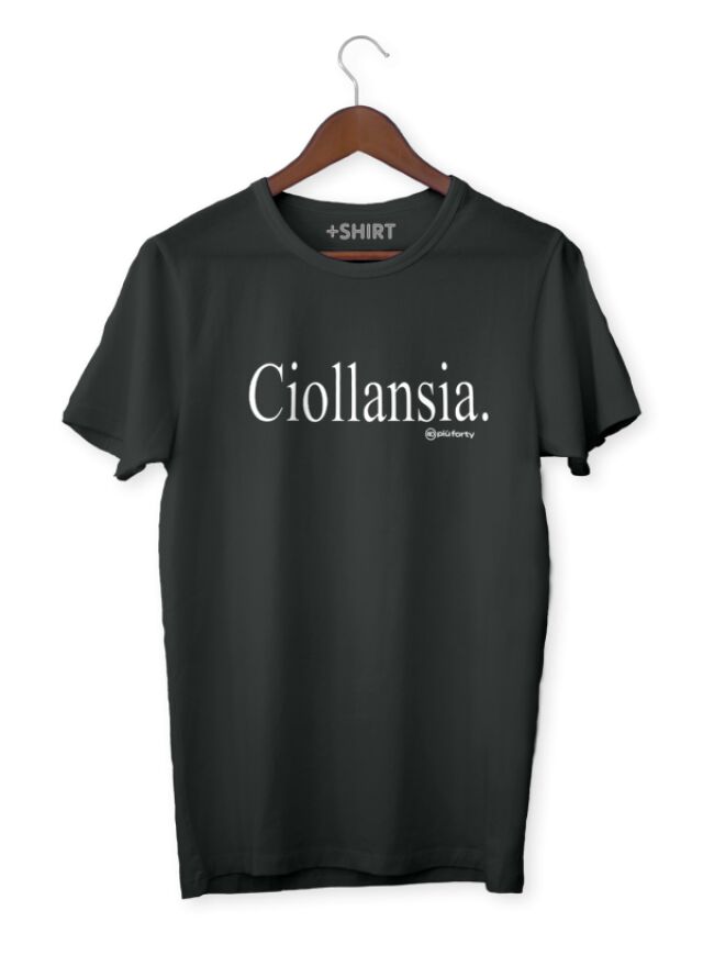 T-SHIRT UNISEX 100%COTONE NERO "CIOLLANSIA" TAGLIA M