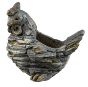 GALLINA PORTA VASO GRANNY 33CM IN VETRORESINA