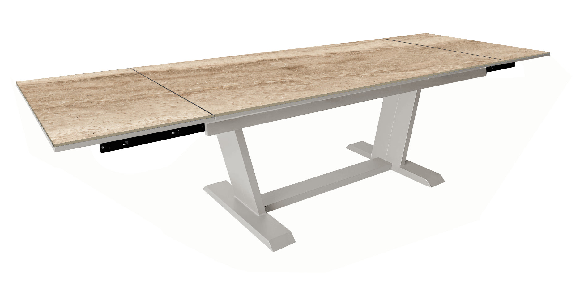 TAVOLO AMBER ALLUNGABILE CON PIANO IN CERAMICA KEDRA 180/230/280CM AMBER CREMA