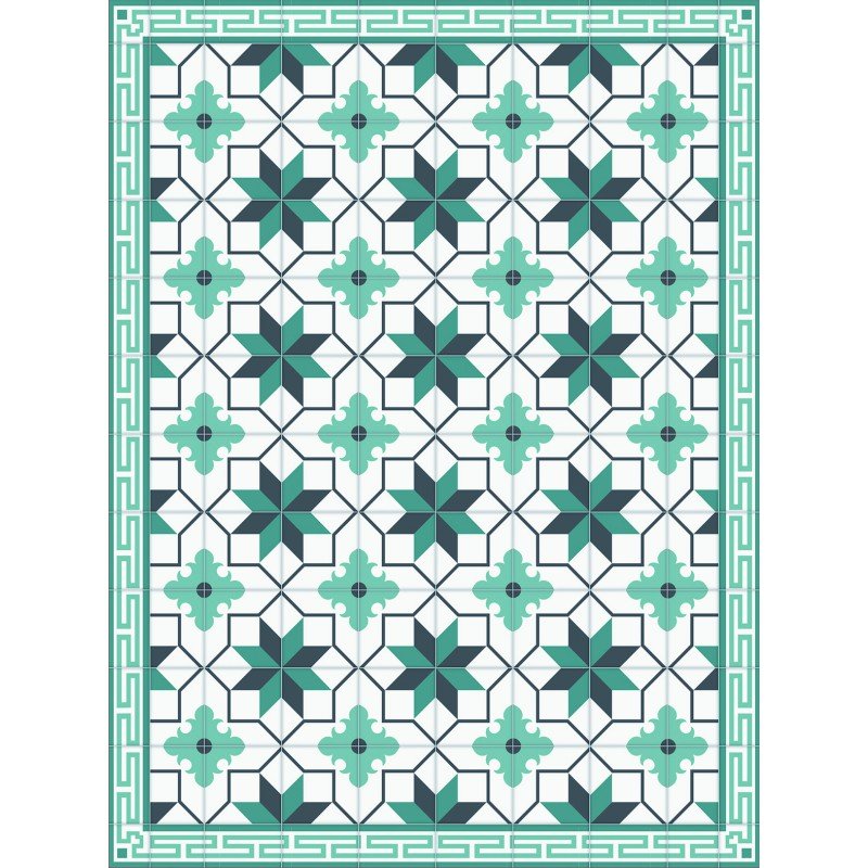 TAPPETO 60X120 CM DECORO TOSCANO VERDE