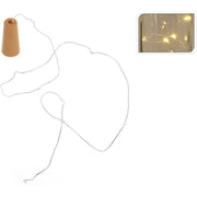 Tappo Bottiglia con Cavo Luminoso 8 LED 75 Cm Bianco Caldo