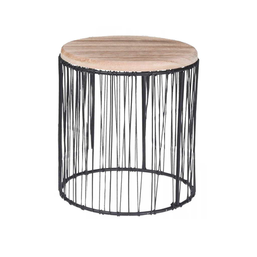 TAVOLINO IN LEGNO E METALLO 24X23CM