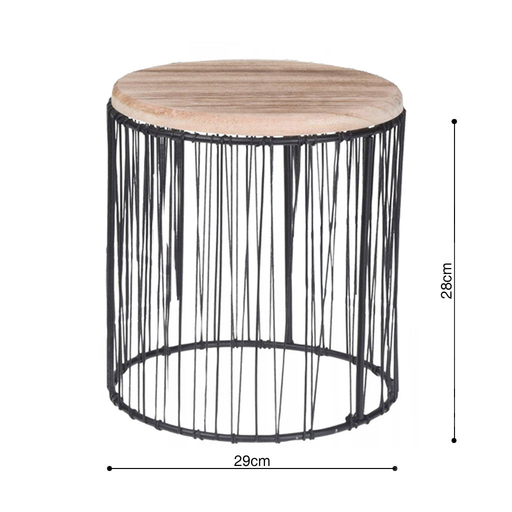 TAVOLINO IN LEGNO E METALLO 29X28CM