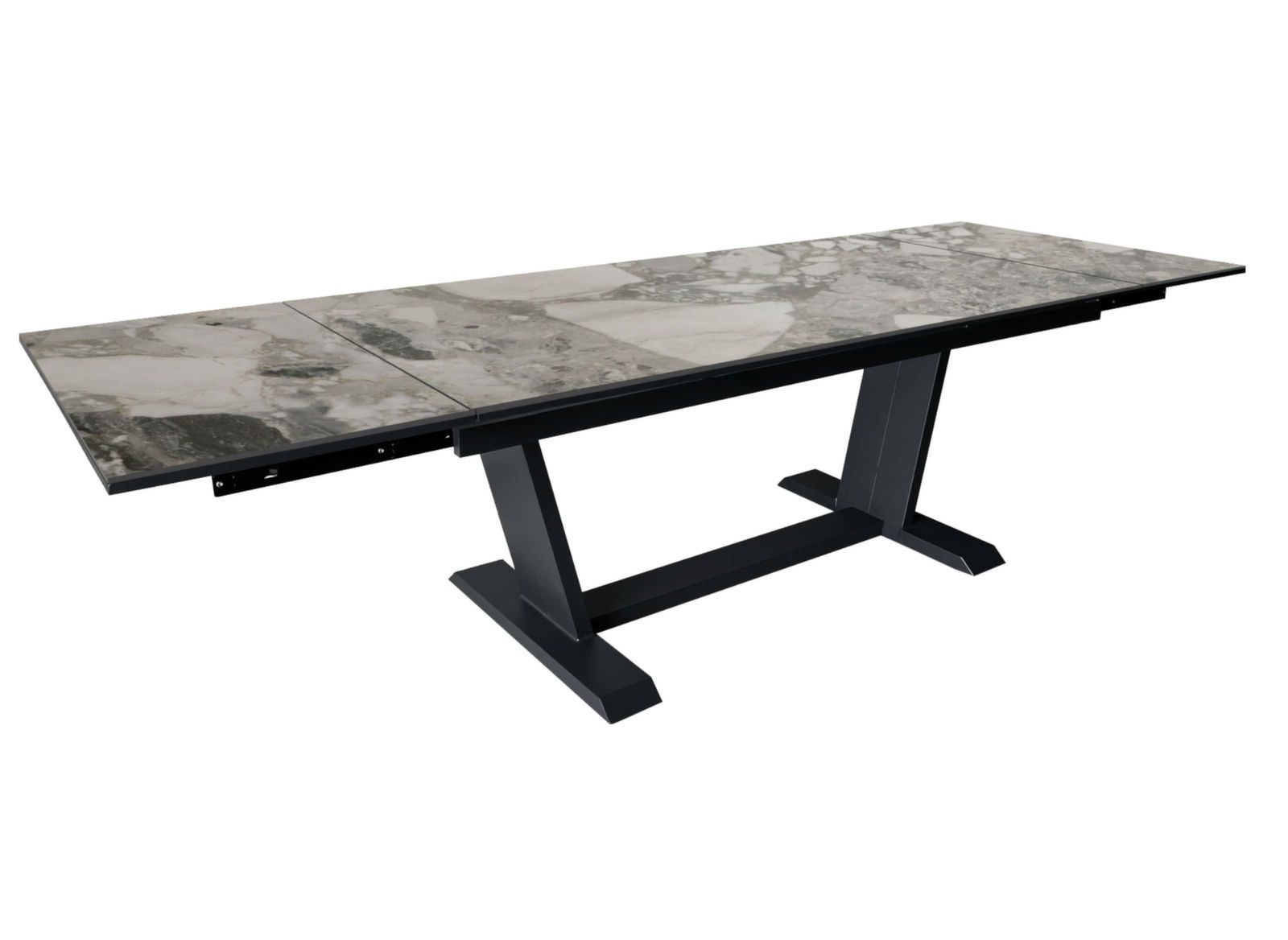 TAVOLO AMBER 180/230/280X100 ALLUNGABILE IN ALLUMINIO/KEDRA GRAFITE E SCOGLIERA