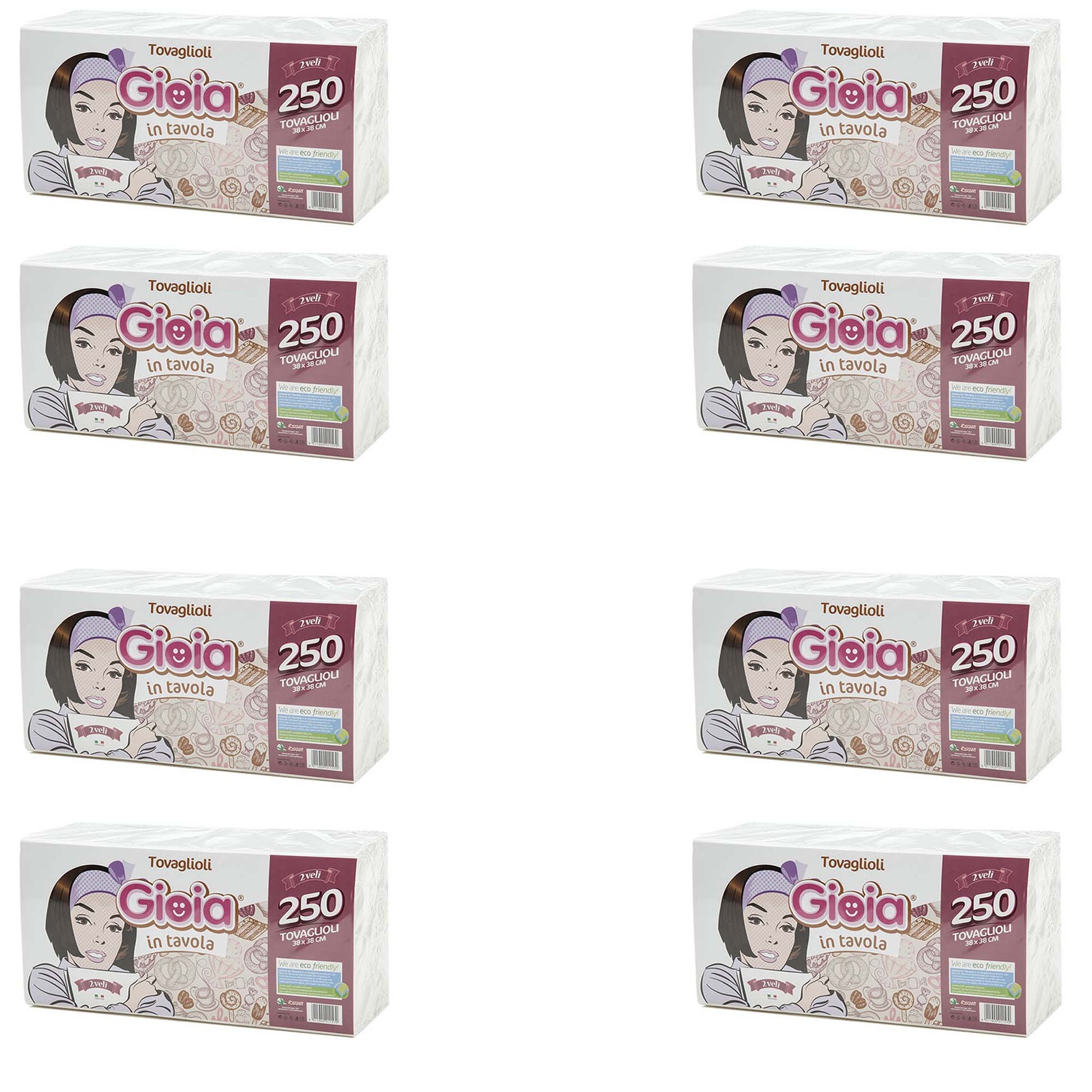 OFFERTA 8 CONFEZIONI DA 250 TOVAGLIOLI CAD GIOA